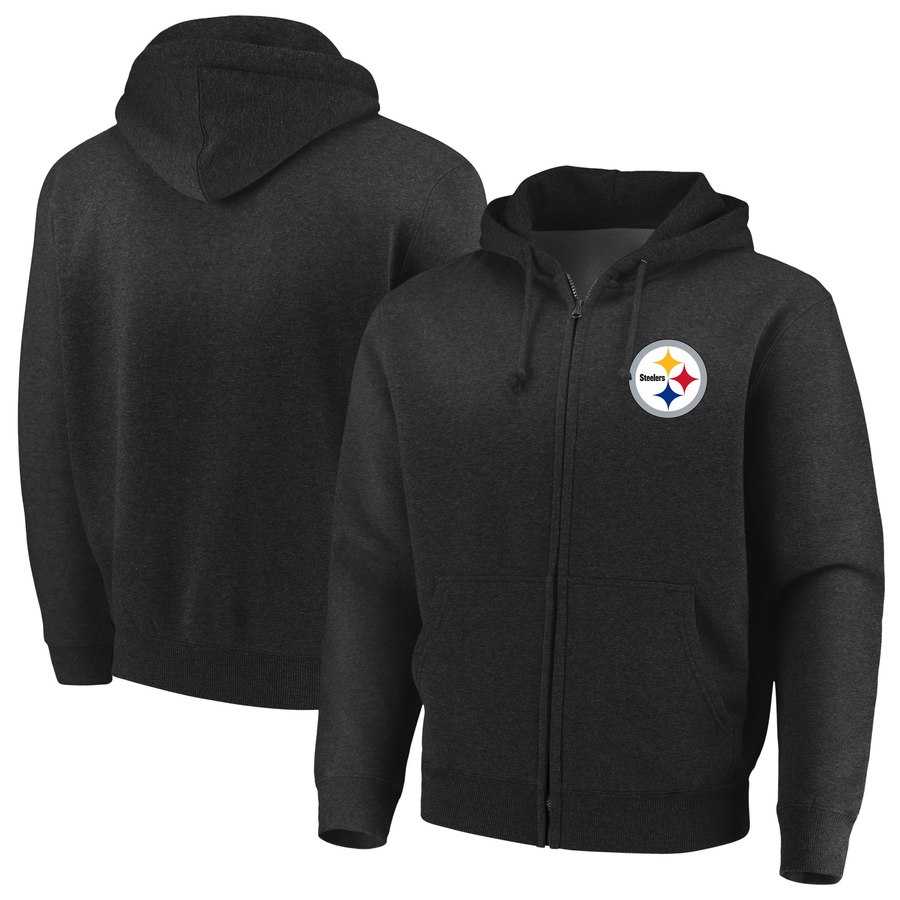 Men's Pittsburgh Steelers Majestic Cap Logo Full Zip Hoodie Black,We sell and wholesale Men's Pittsburgh Steelers Majestic Cap Logo Full Zip Hoodie Black on line form chian!